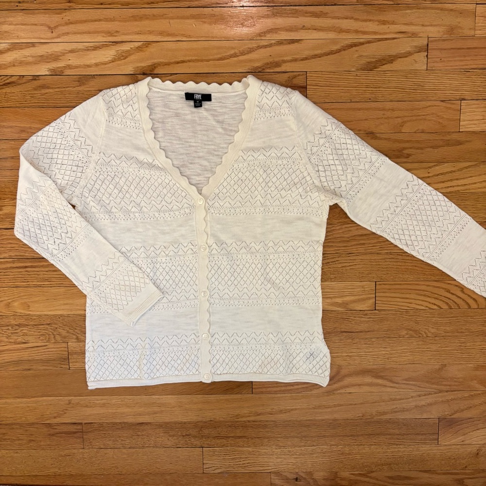 Frye Women's Cream Cardigan Sweater